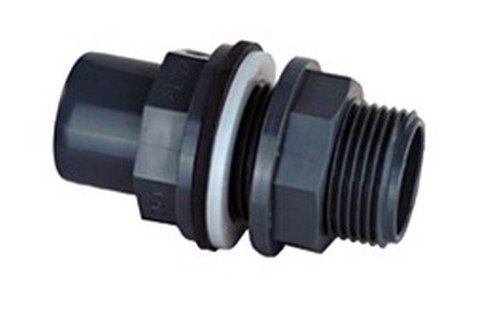 PVC tank connector with solvent cement Sockets hose20 Bore27mm