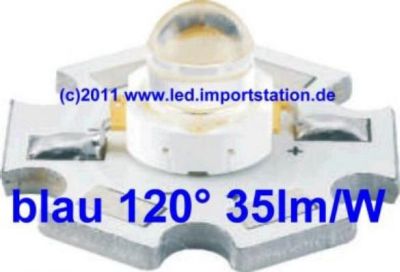 High Efficiency HJ Power LED 1W blau 35lm 120°