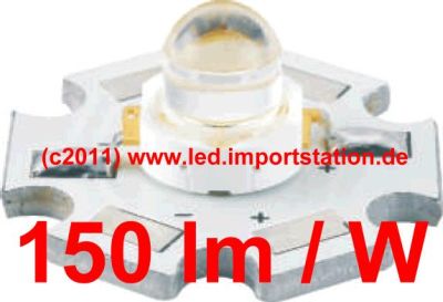 High Efficiency HJ Power LED 1W 6000K 150lm 120°