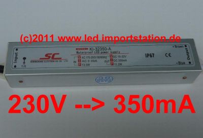 11W Konstantstrom 230VAC, 350mA, 4-11 x 1W LED Netzteil