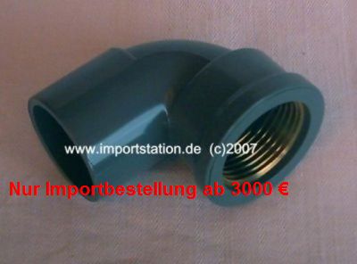 PVC Fitting Winkel 90° 32mm Bronzegewinde 3/4'